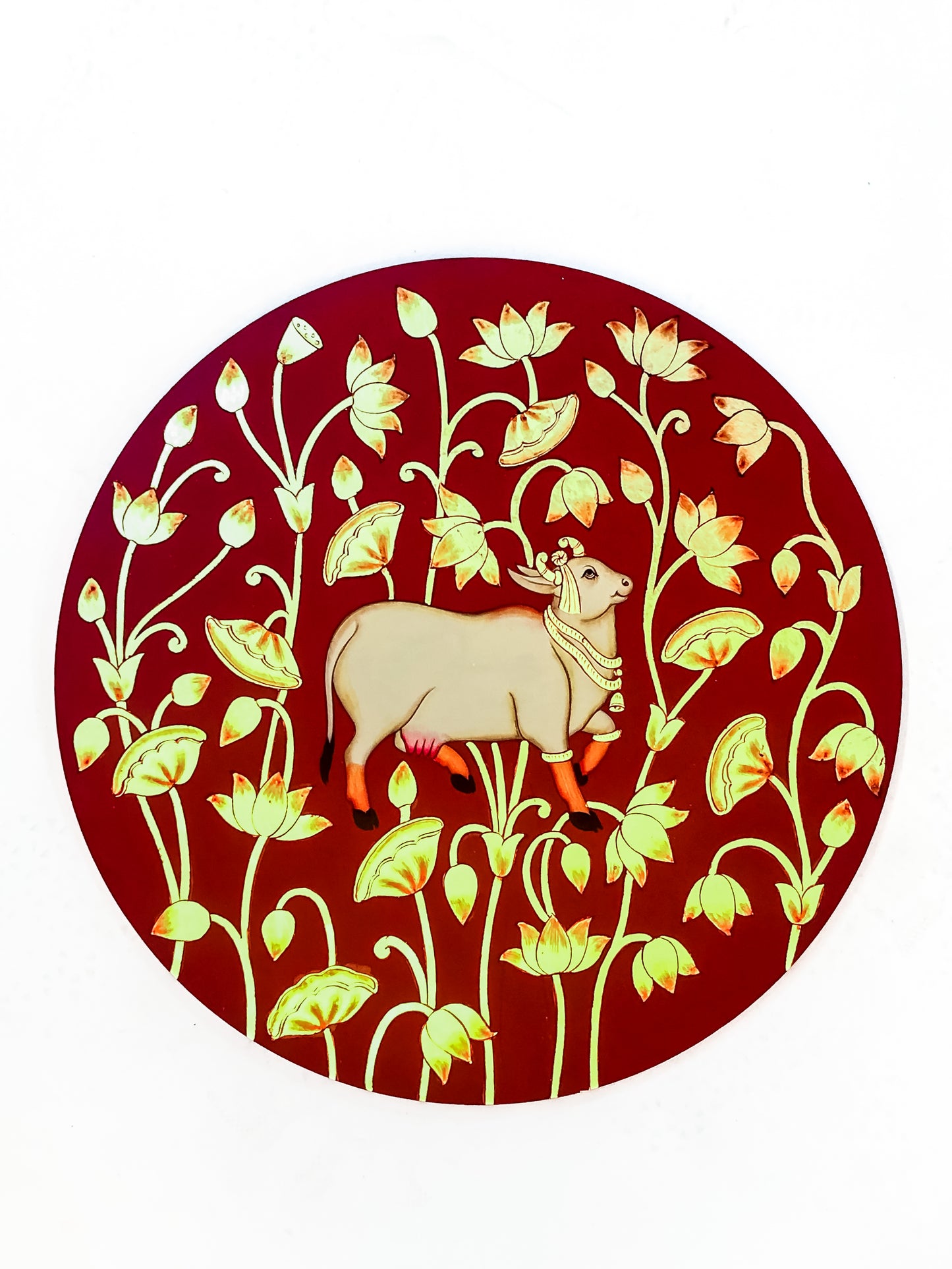 Cow and Kamaltalai ( round MDF )