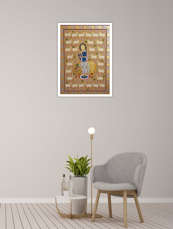 Pichwai (  Shrinath Ji with Kamaltalai )