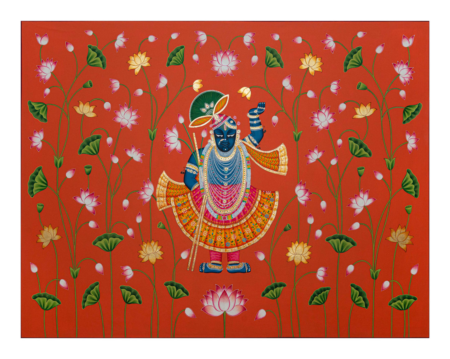 Shrinath Ji - Orange and Gold