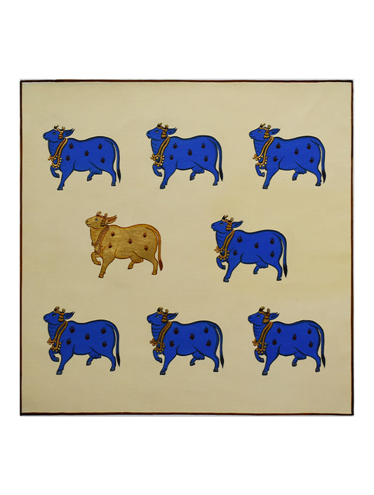 Blue and Golden cows