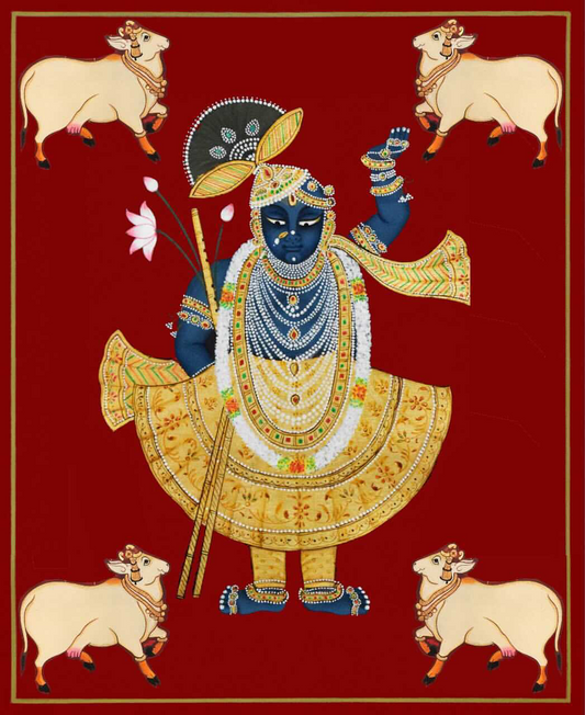 Shreenath ji ( four cows- in gold )