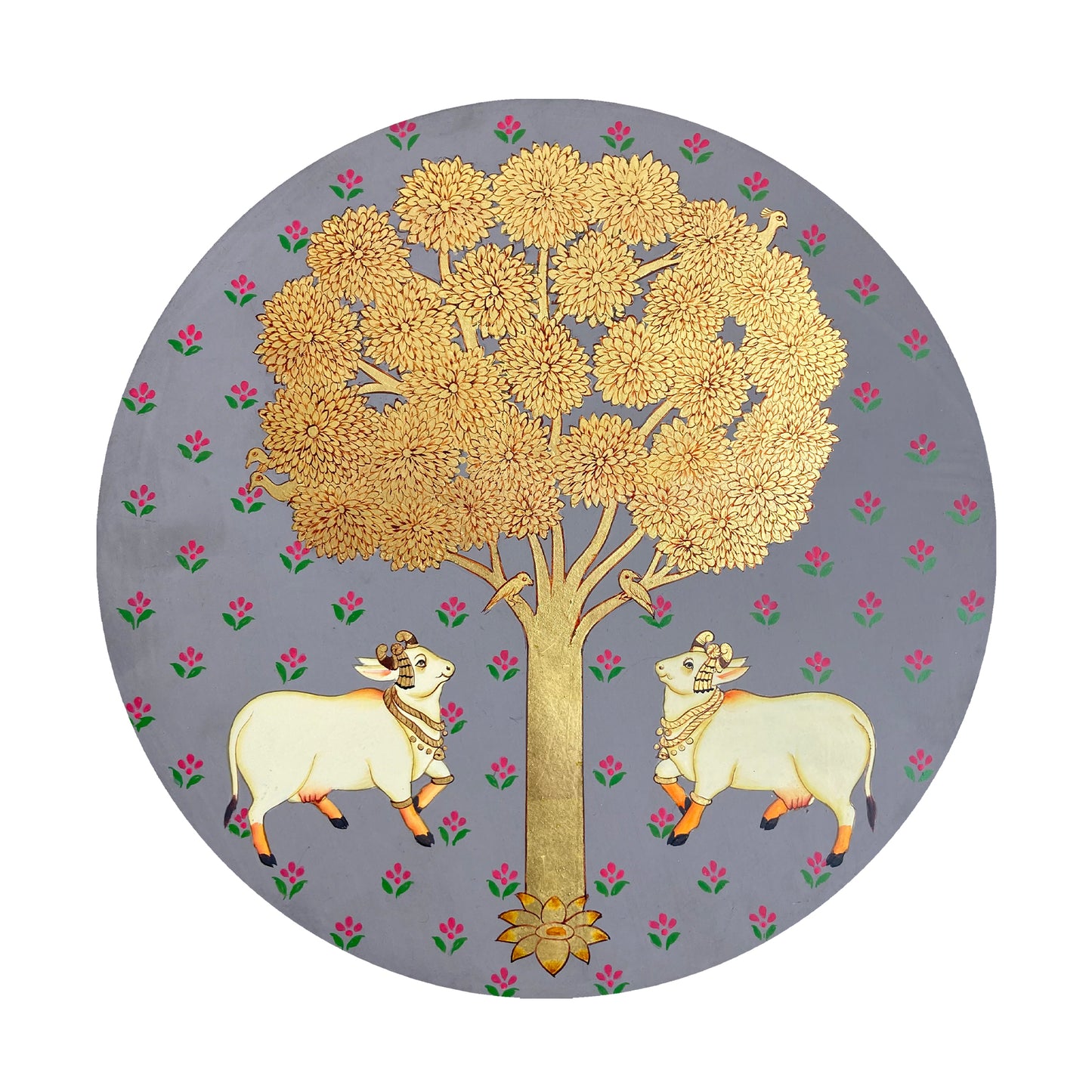 Kamdhenu and golden kadamb  ( round MDF )